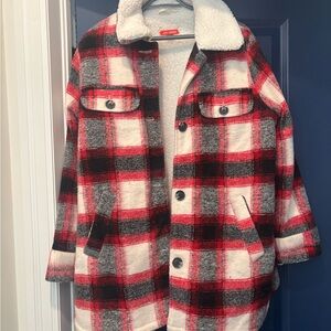 Joe Fresh Red and Black Plaid Puffer Jacket